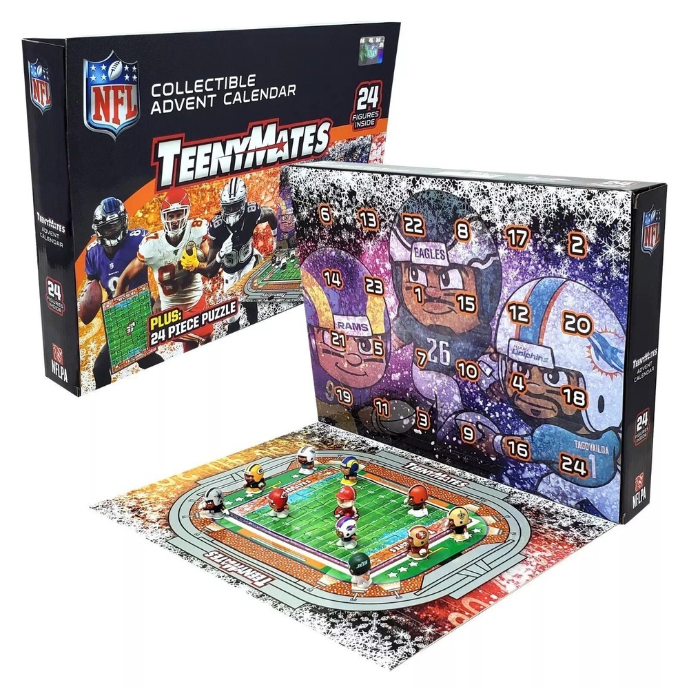 TeenyMates 2024 NFL Football 24-Day Collectible Figure Advent Calendar Christmas